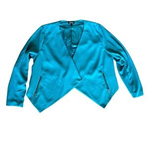 Torrid Size 1 Teal Asymmetrical High Low Blazer Top Jacket